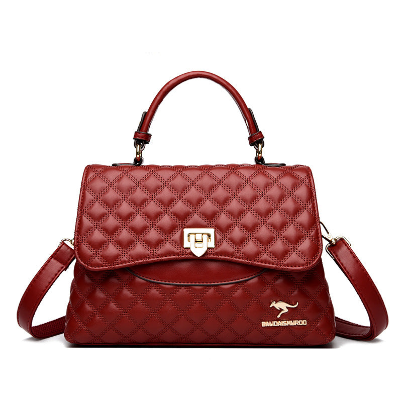 Fashionable Versatile Diamond-quilted Crossbody Shoulder Bag