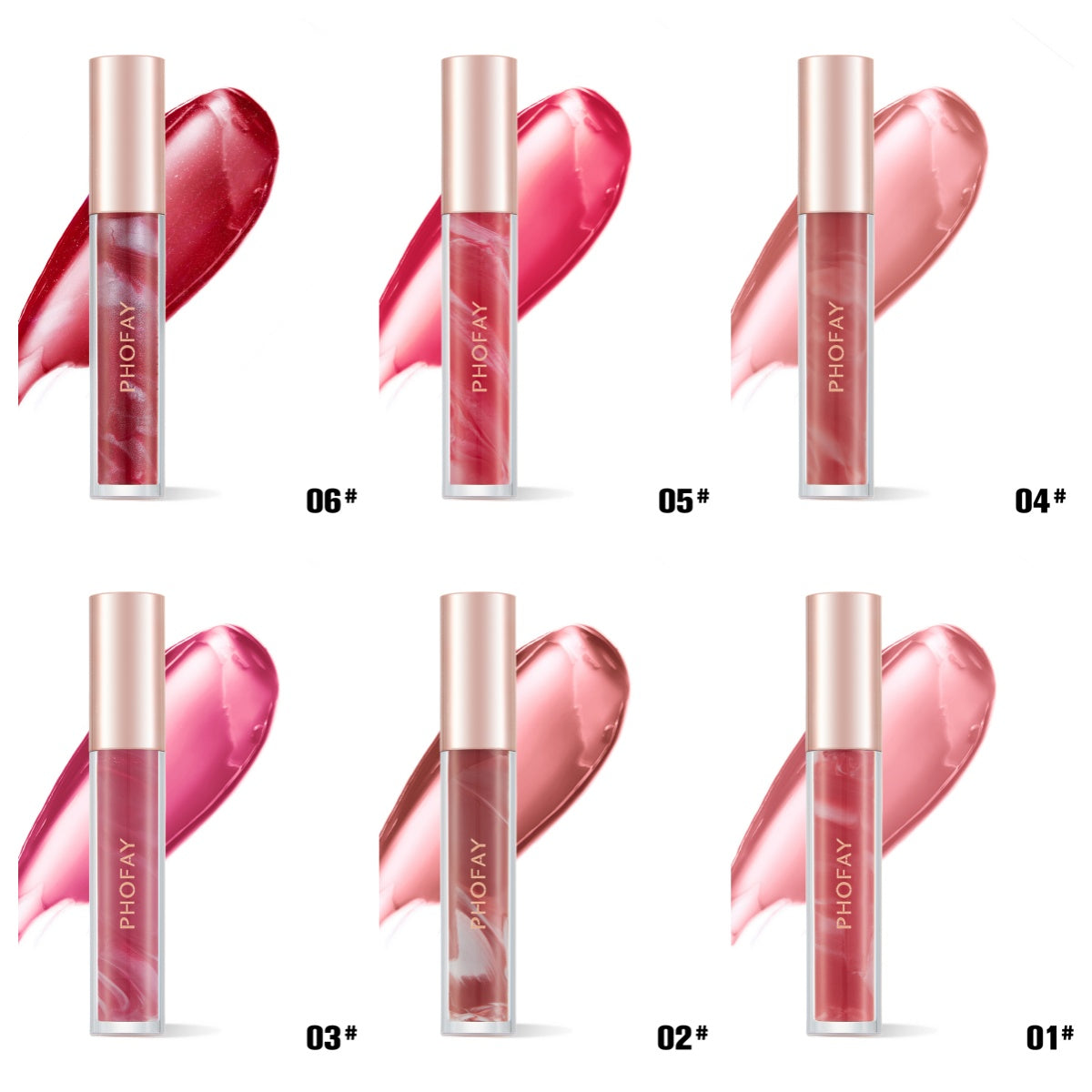 PHOFAY Rose Blooming Hydrating Lip Gloss ā Moisturizing Shine & Smooth Finish