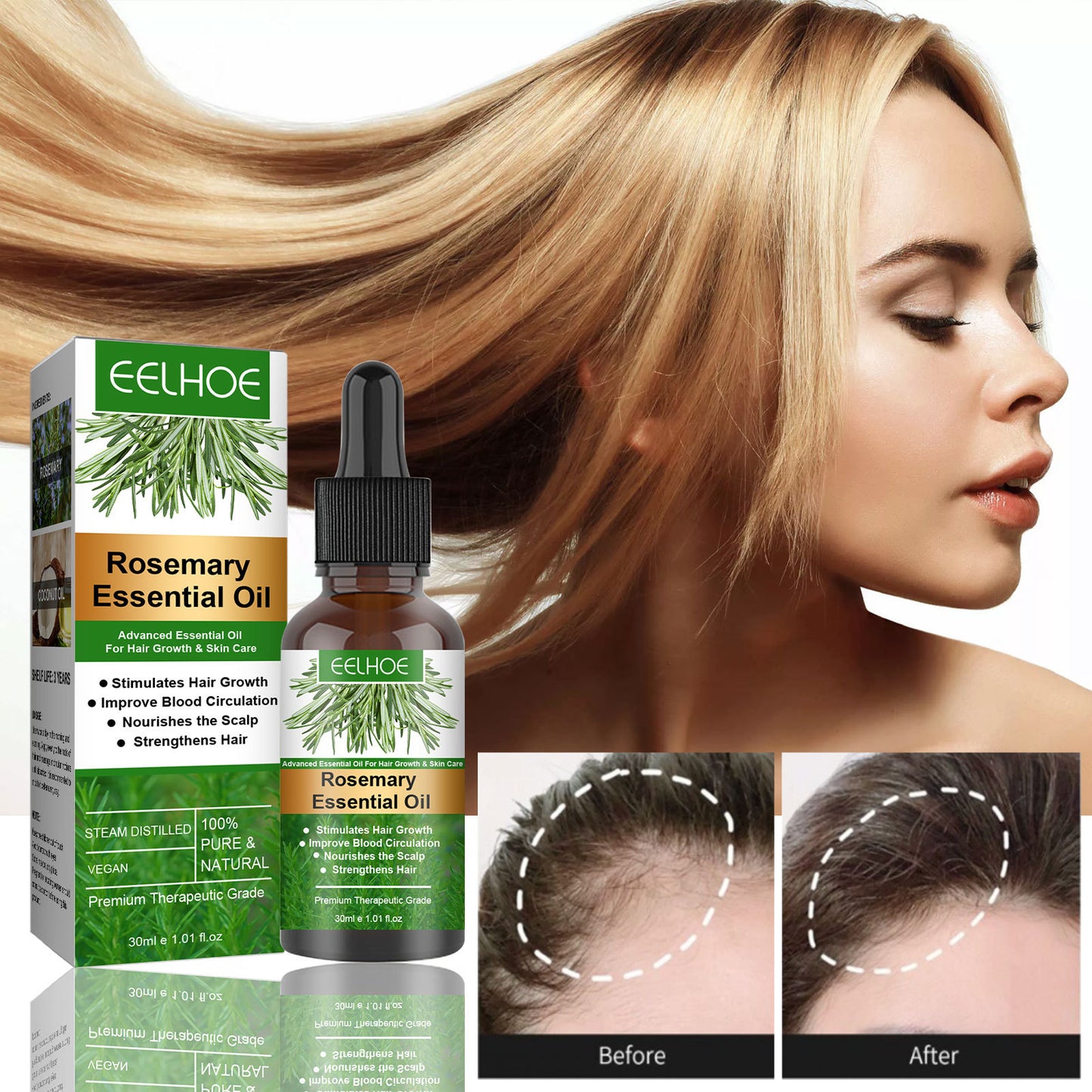Rosemary Hair Growth Oil – Strengthening & Nourishing Hair Care Oil (30ml)