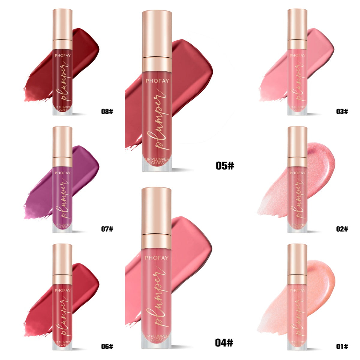 PHOFAY Plumping Lip Gloss – Hydrating Shine Lip Oil (Multiple Shades)