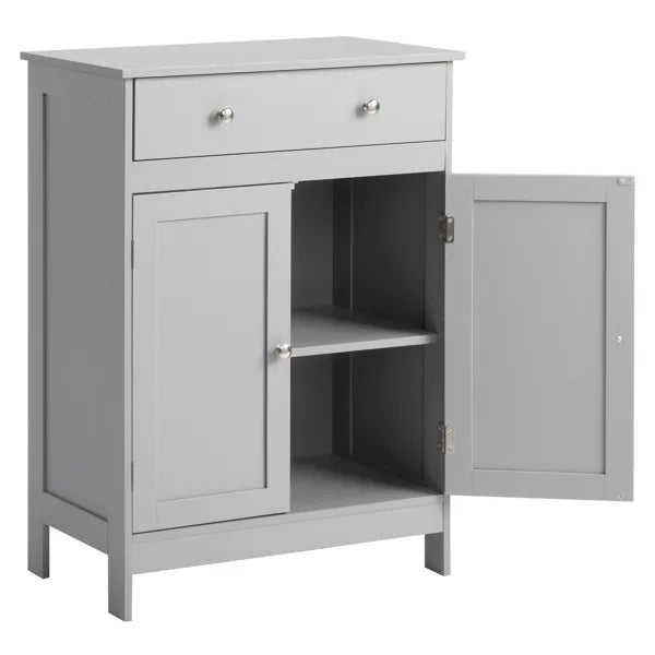 Gray Particleboard With Melamine Veneer, 60*30*80cm, Double Doors, Single Drawer, Bathroom Vanity