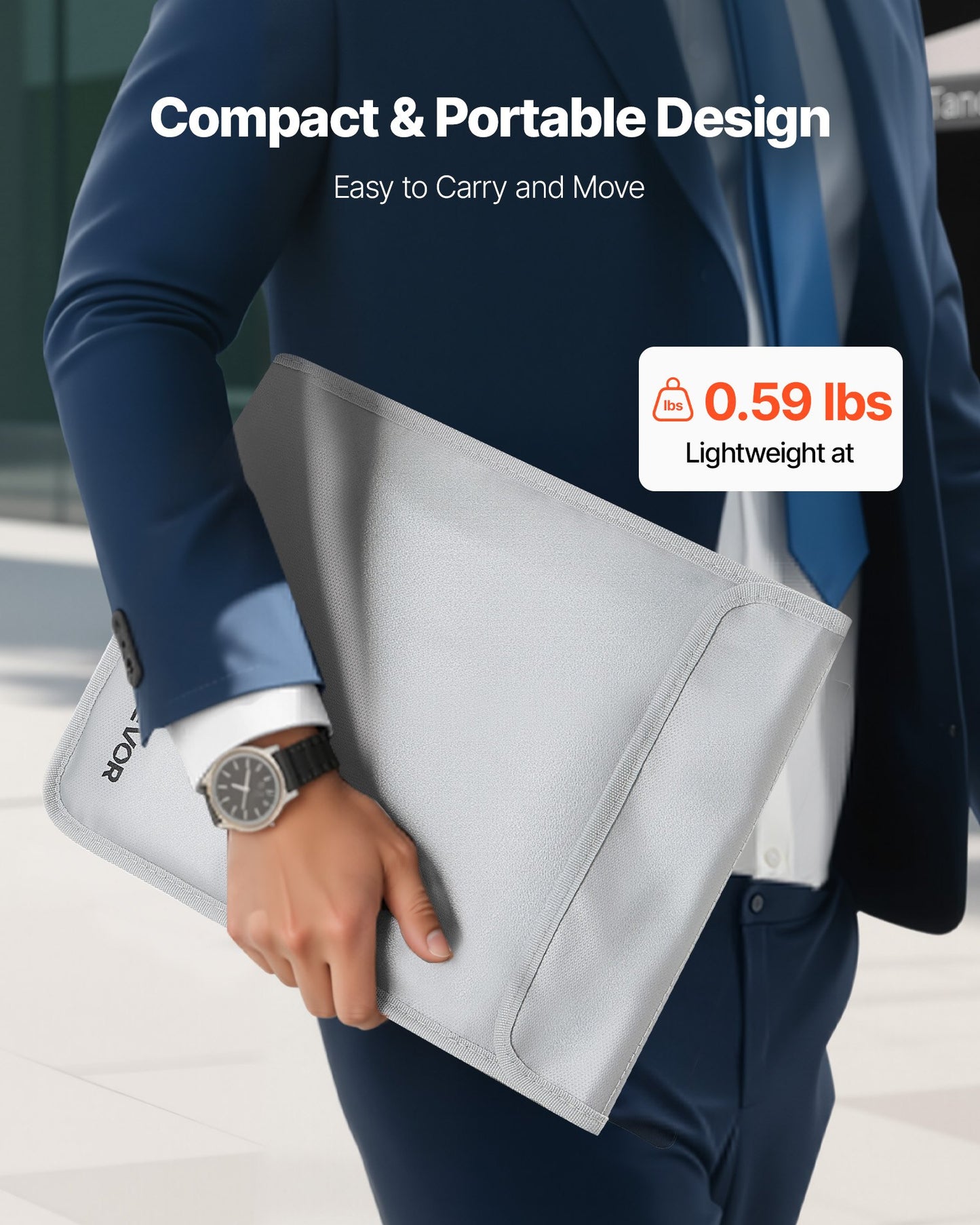 Fireproof Document Bag, 2192 ℉ Heat Insulated Fireproof & Waterproof Bag With  Smooth Zipper, Portable File Storage Organizer Home Office Travel Use, For Passports, Important Documents, Files
