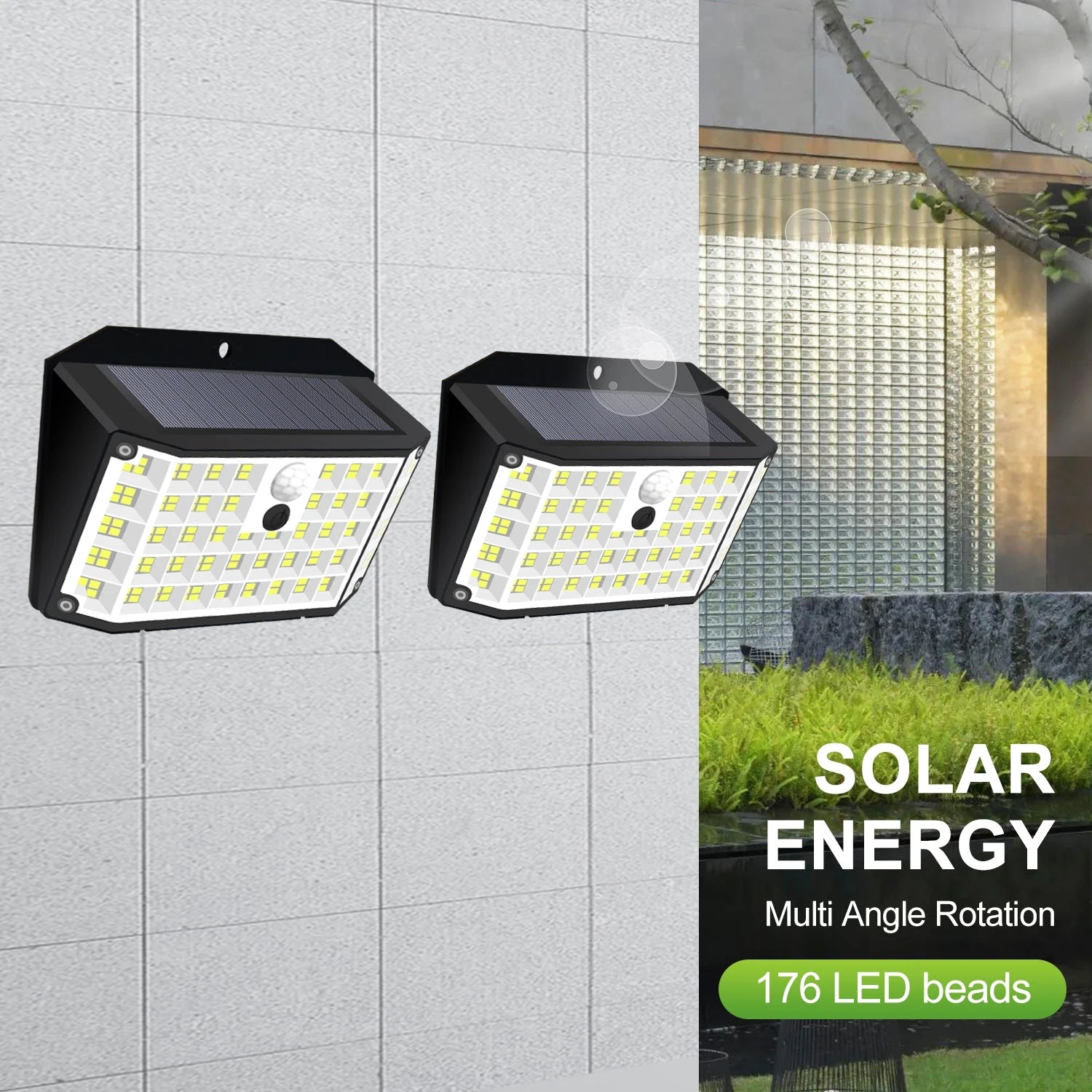 Solar Outdoor Motion Sensor Lights – Waterproof LED Security Lights (2 Pack)