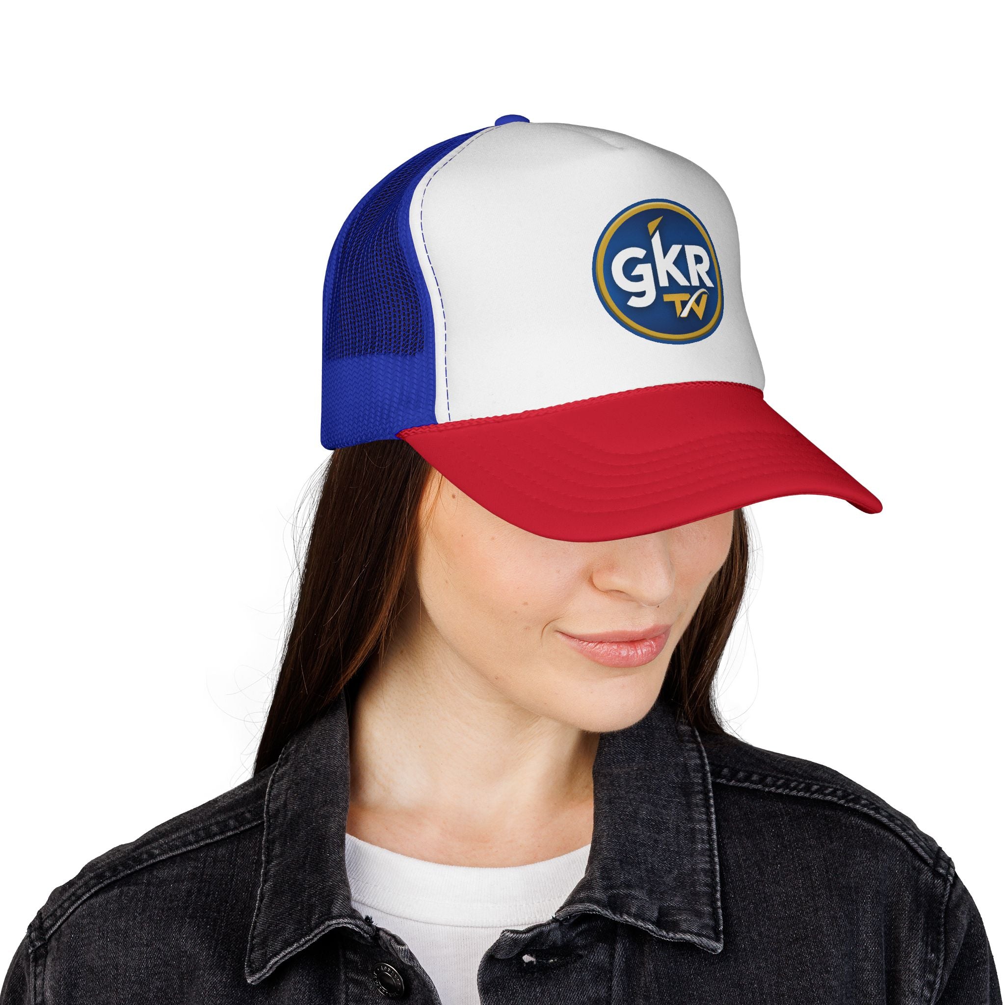 GKR TV Retro Trucker Cap — Red, White & Blue Mesh Hat