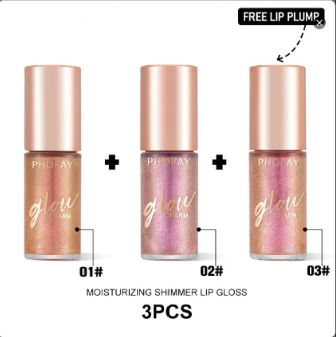 PHOFAY Shimmer Lip Gloss – Moisturizing High Shine Glossy Lip Color