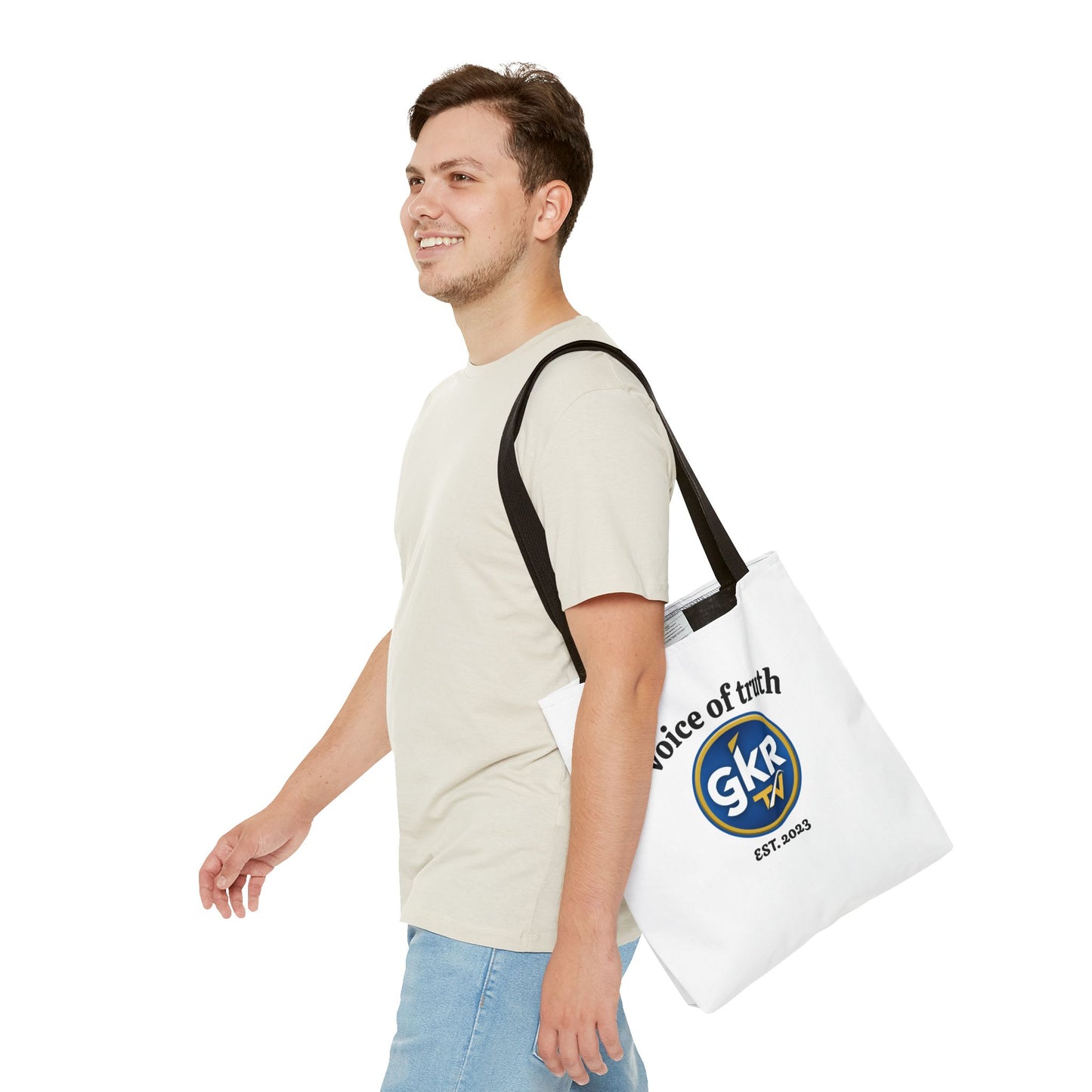 Voice of Truth "GKR TV" Tote Bag — Logo Cotton Carry-All (Est. 2023)