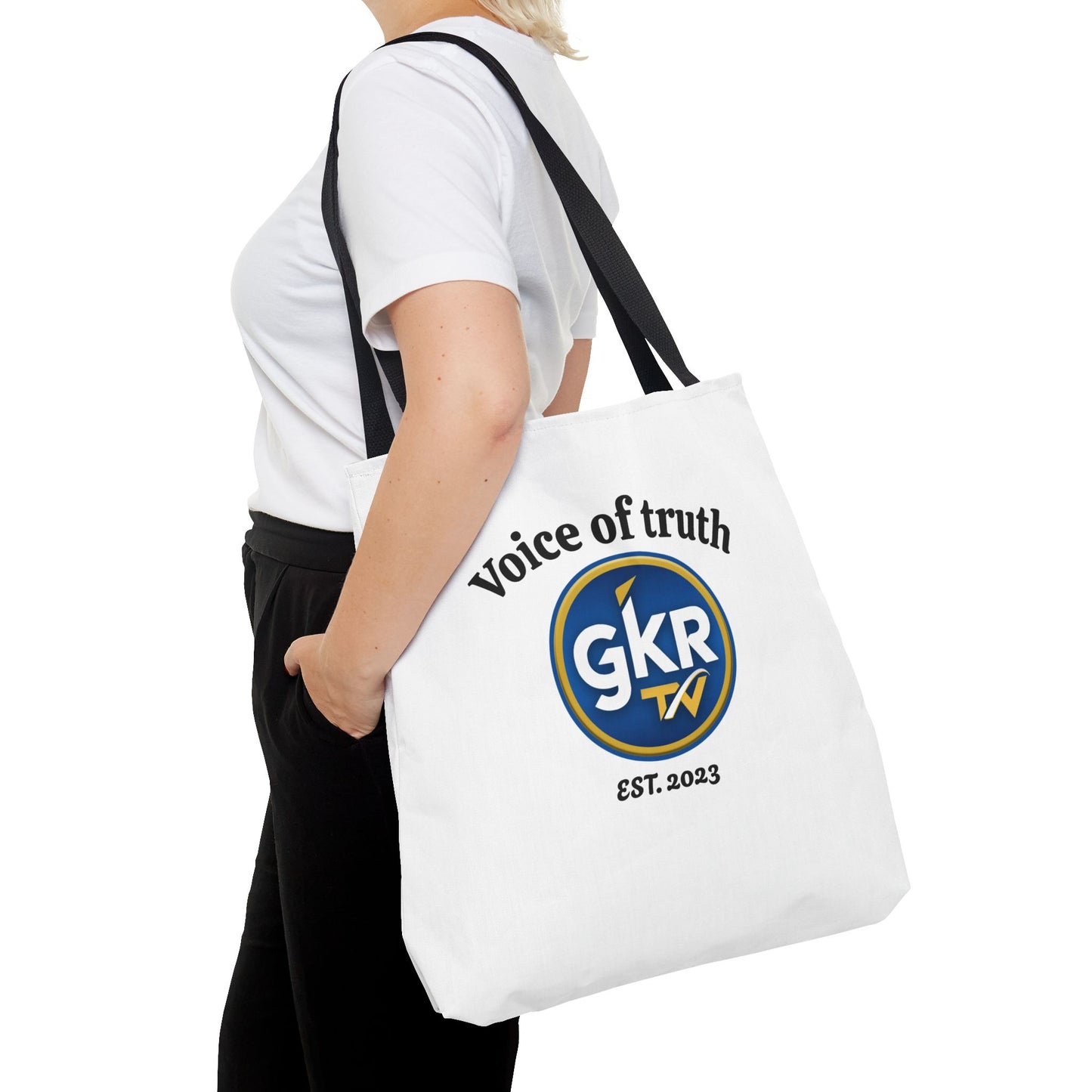 Voice of Truth "GKR TV" Tote Bag — Logo Cotton Carry-All (Est. 2023)