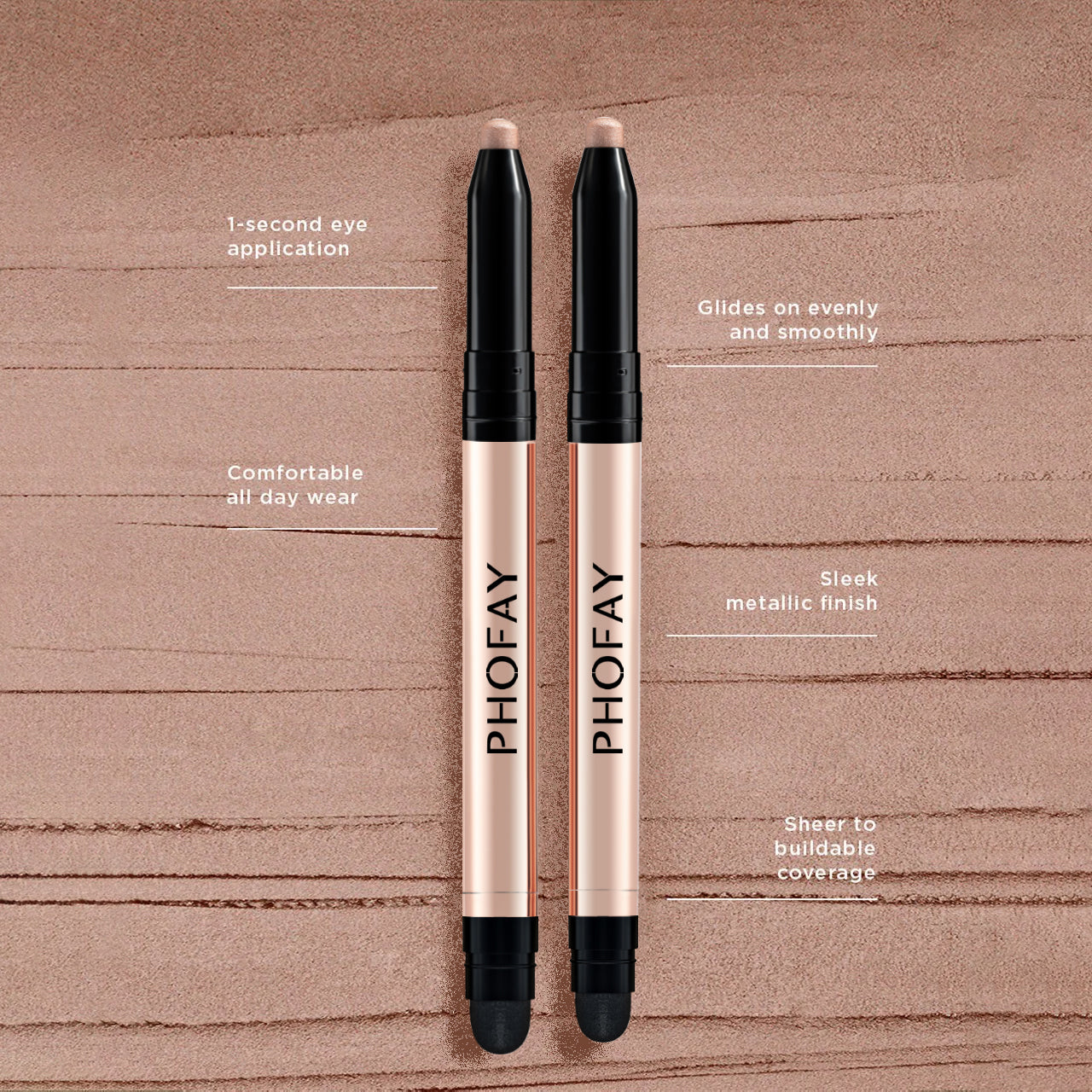 PHOFAY Waterproof Eyeshadow Stick – Long Lasting Cream Eye Makeup