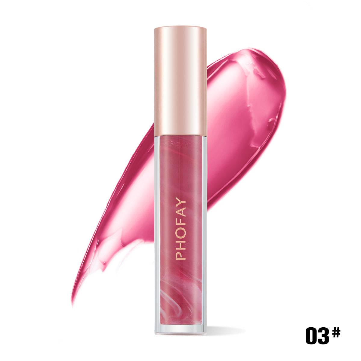 PHOFAY Rose Blooming Hydrating Lip Gloss – Moisturizing Shine & Smooth Finish