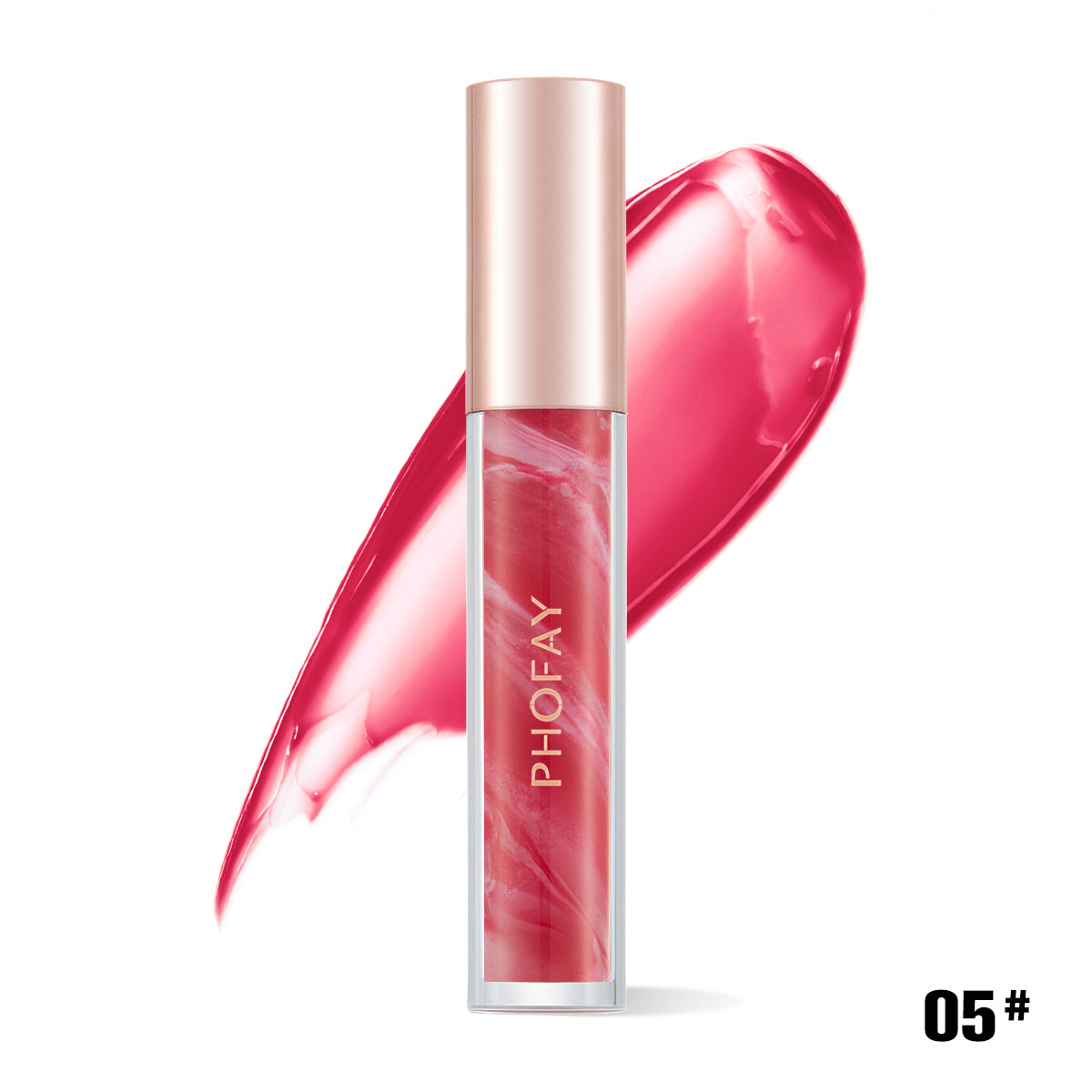 PHOFAY Rose Blooming Hydrating Lip Gloss – Moisturizing Shine & Smooth Finish