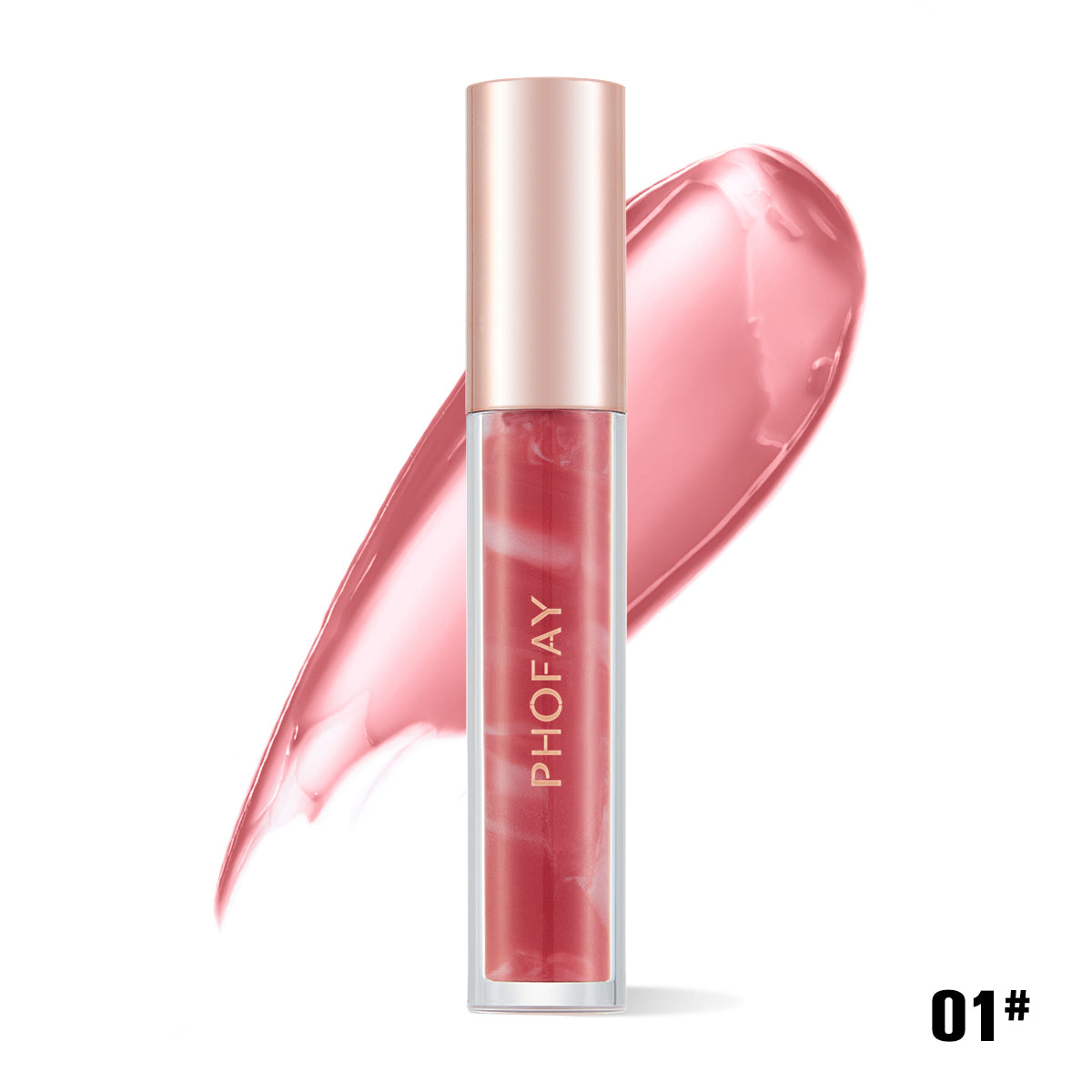 PHOFAY Rose Blooming Hydrating Lip Gloss – Moisturizing Shine & Smooth Finish