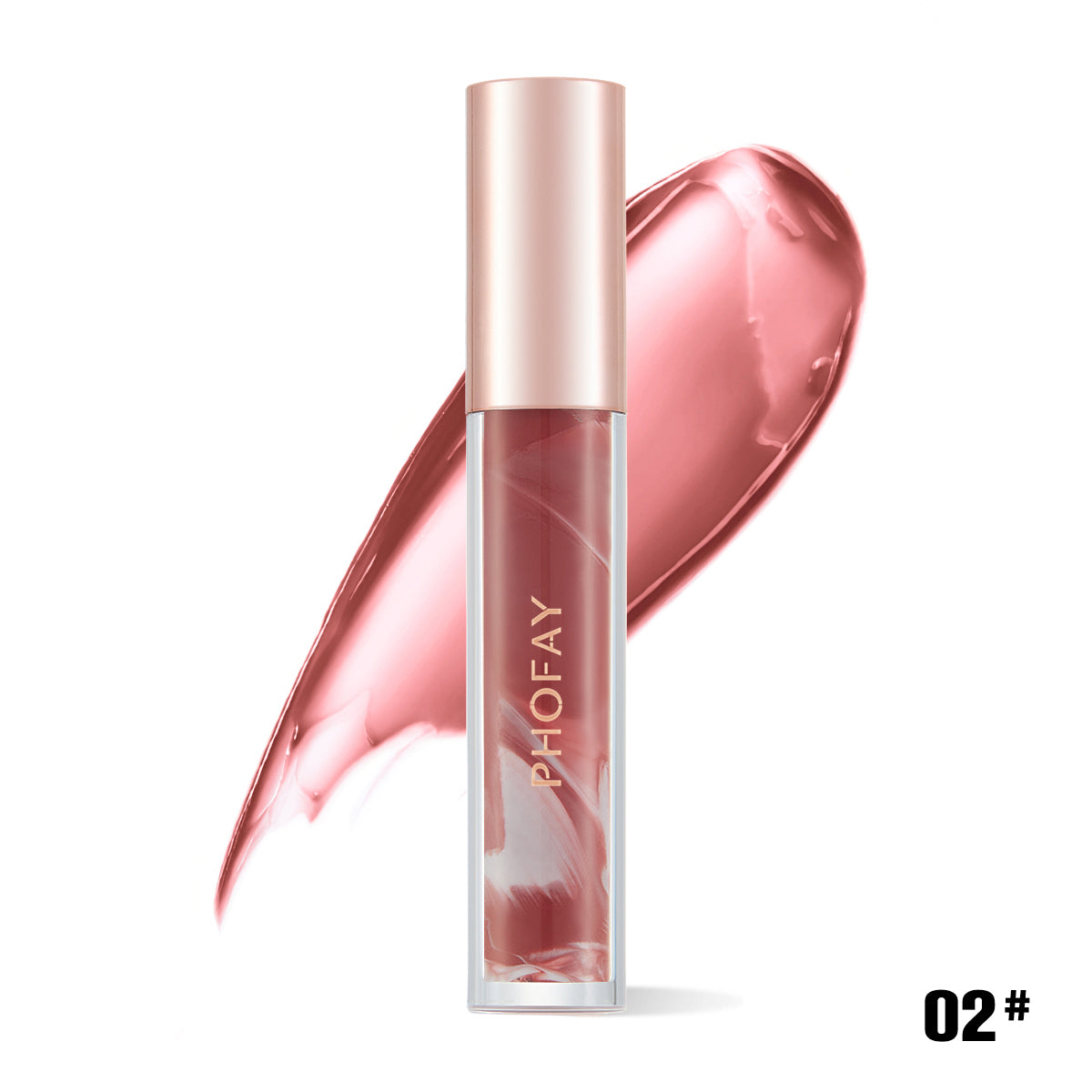 PHOFAY Rose Blooming Hydrating Lip Gloss – Moisturizing Shine & Smooth Finish