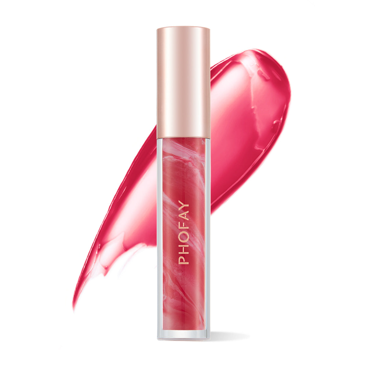 PHOFAY Rose Blooming Hydrating Lip Gloss – Moisturizing Shine & Smooth Finish