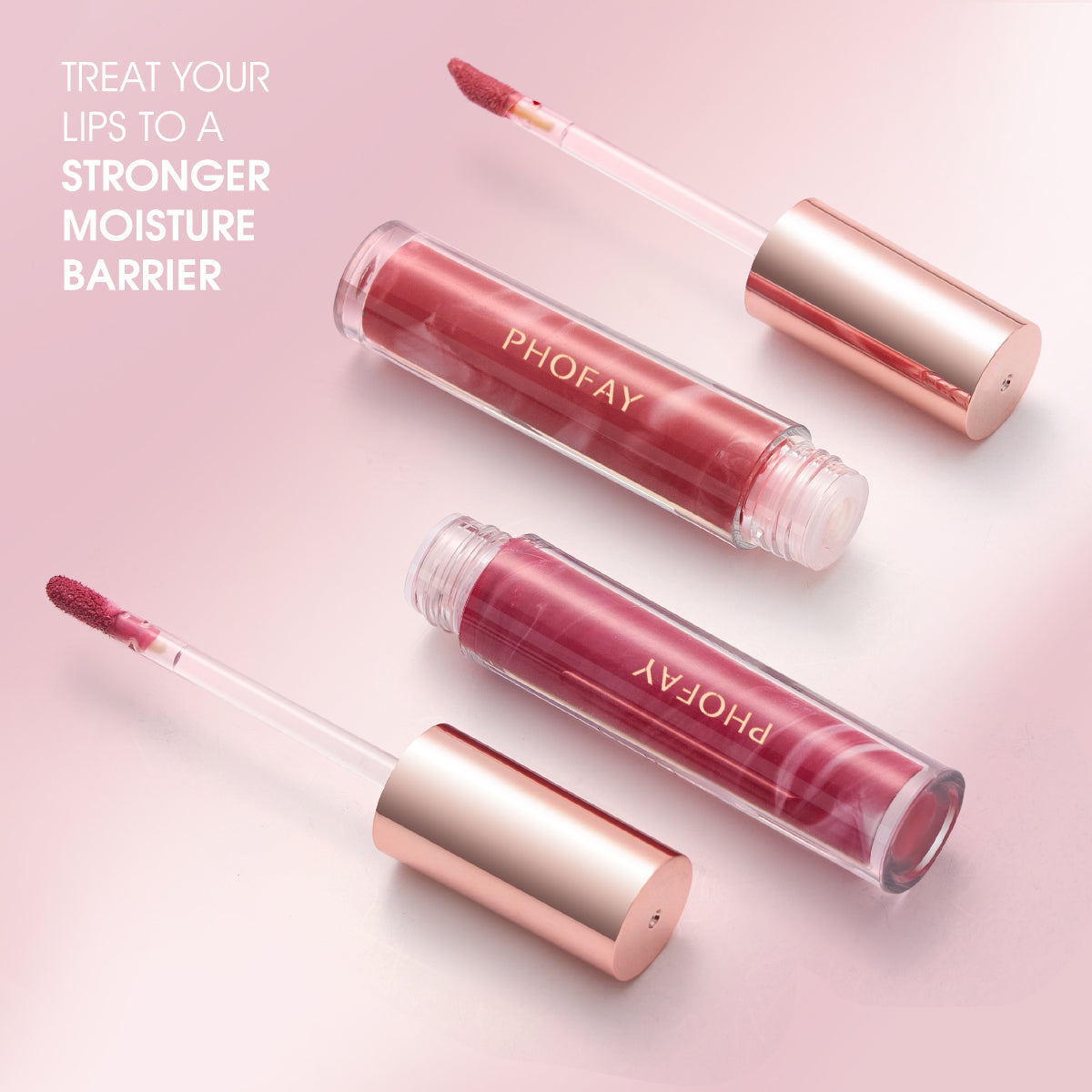 PHOFAY Rose Blooming Hydrating Lip Gloss – Moisturizing Shine & Smooth Finish