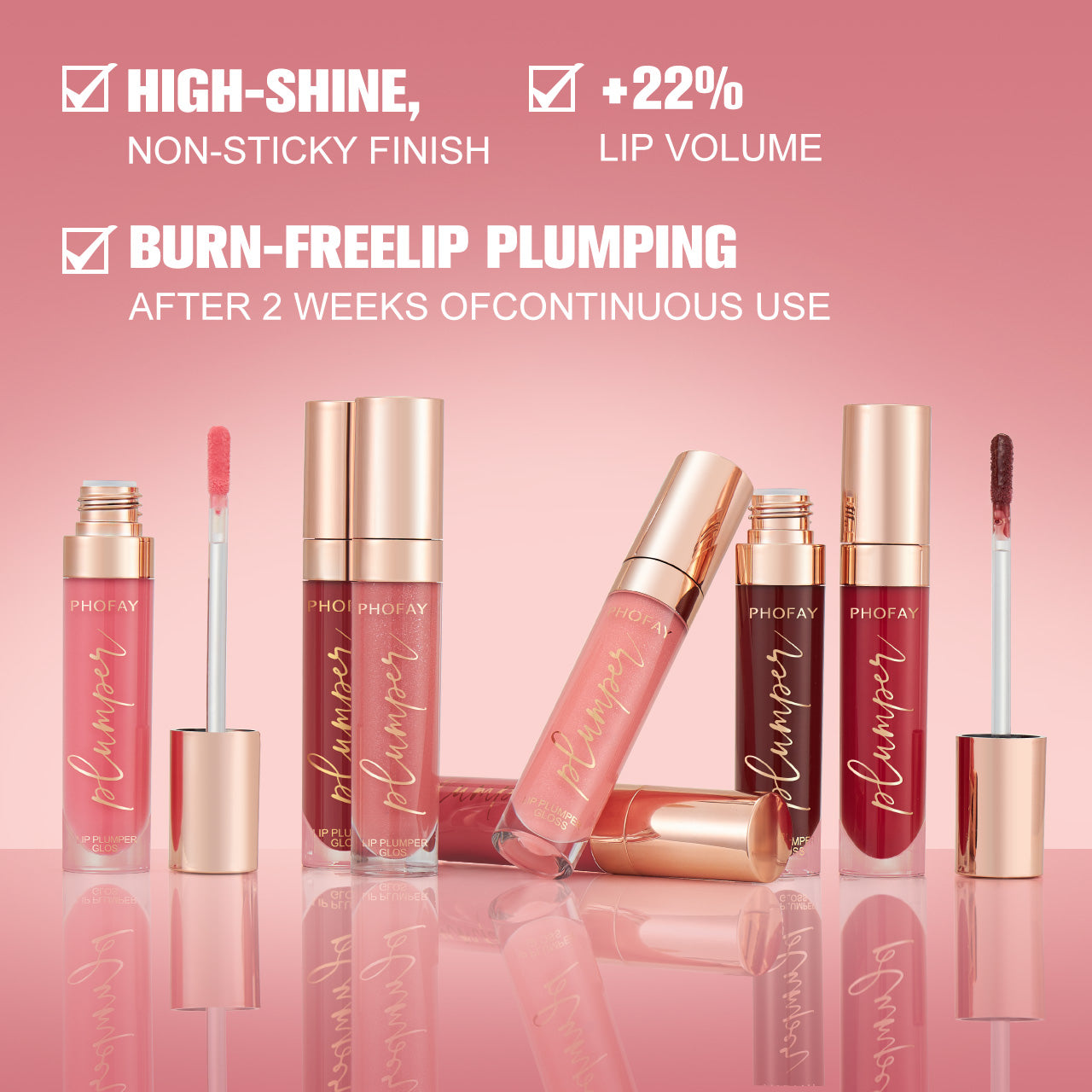 PHOFAY Plumping Lip Gloss – Hydrating Shine Lip Oil (Multiple Shades)