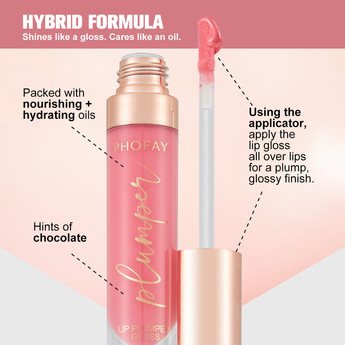 PHOFAY Plumping Lip Gloss – Hydrating Shine Lip Oil (Multiple Shades)