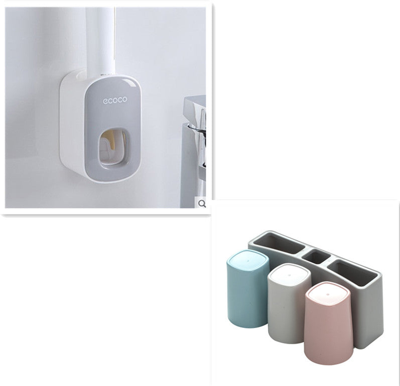 Wall Mounted Automatic Toothpaste Dispenser Set bathroom organizer
