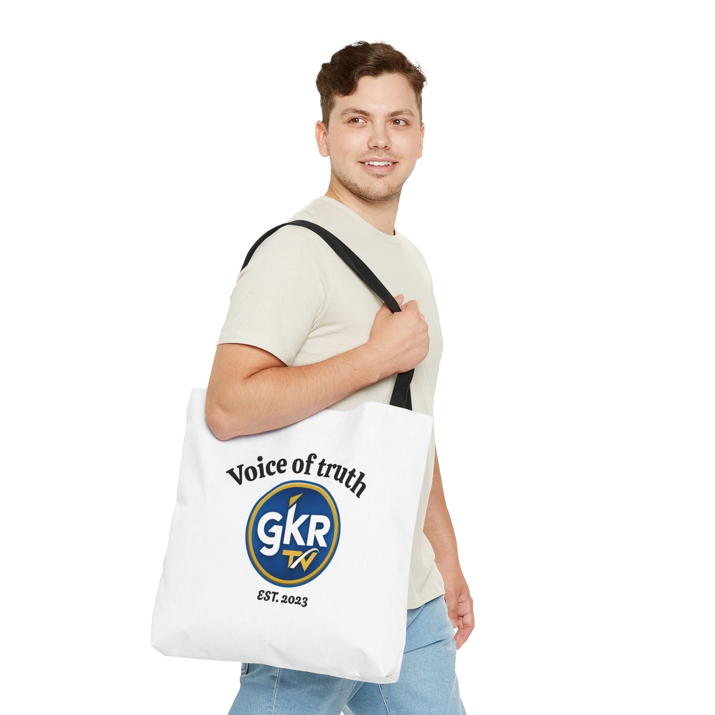 Voice of Truth "GKR TV" Tote Bag — Logo Cotton Carry-All (Est. 2023)