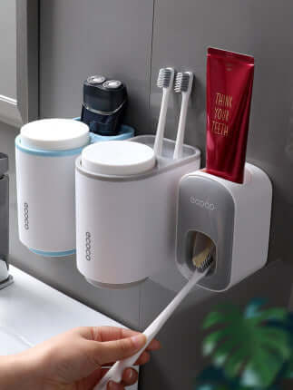 Wall Mounted Automatic Toothpaste Dispenser Set bathroom organizer