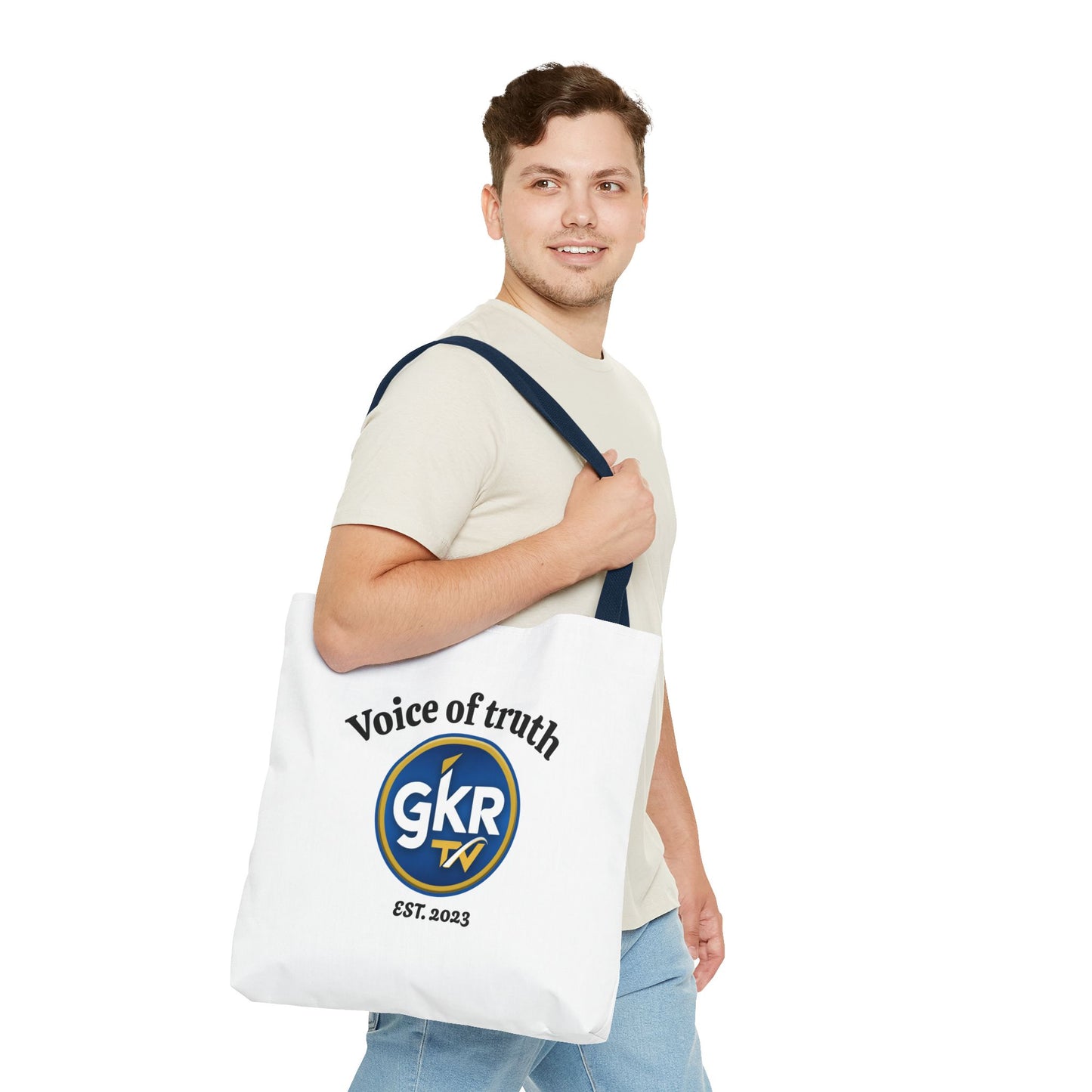 Voice of Truth "GKR TV" Tote Bag — Logo Cotton Carry-All (Est. 2023)