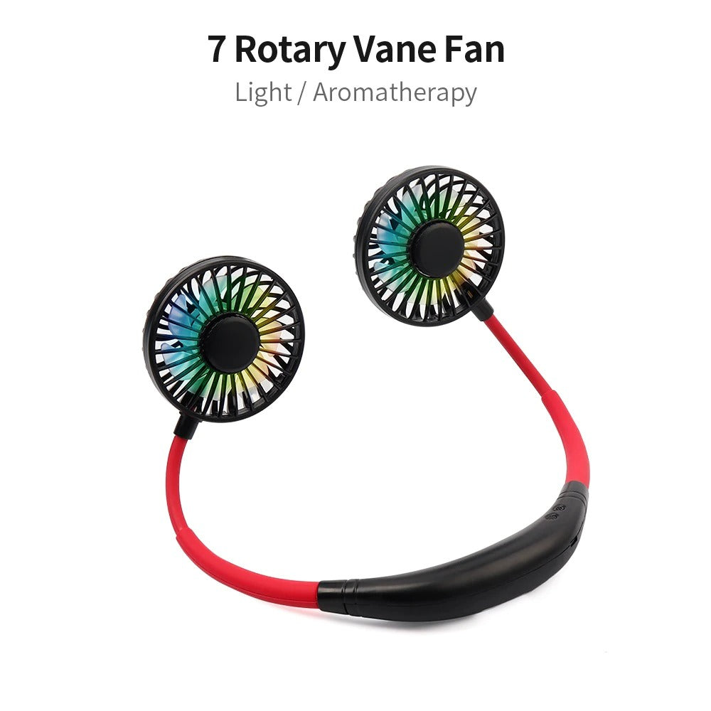 Portable Neck Fan – USB Rechargeable Hands-Free Cooling Fan (3 Speed, Quiet & Lightweight)
