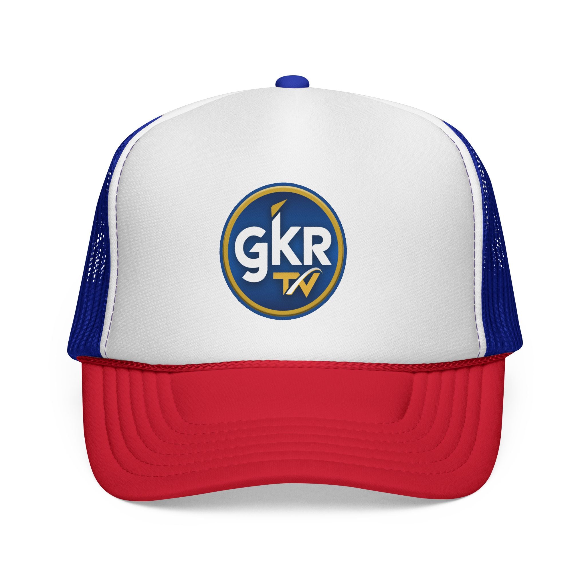 GKR TV Retro Trucker Cap — Red, White & Blue Mesh Hat