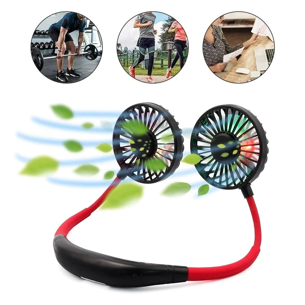 Portable Neck Fan – USB Rechargeable Hands-Free Cooling Fan (3 Speed, Quiet & Lightweight)