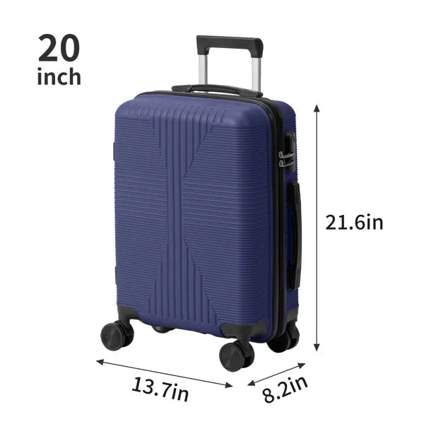 Non-TSA Customs Lock 4-in-1 PP Trolley Case, 16in, 20in, 24in, 28in PP, Navy Blue