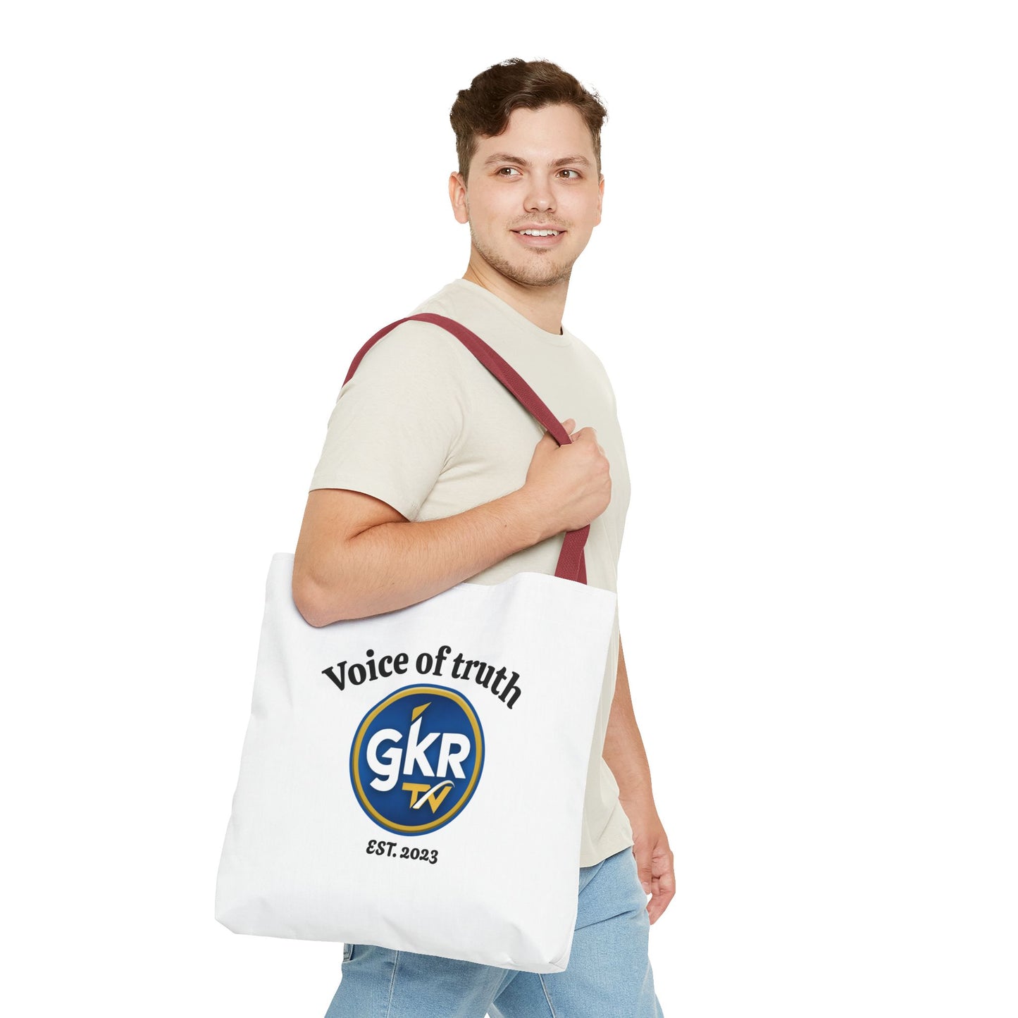 Voice of Truth "GKR TV" Tote Bag — Logo Cotton Carry-All (Est. 2023)