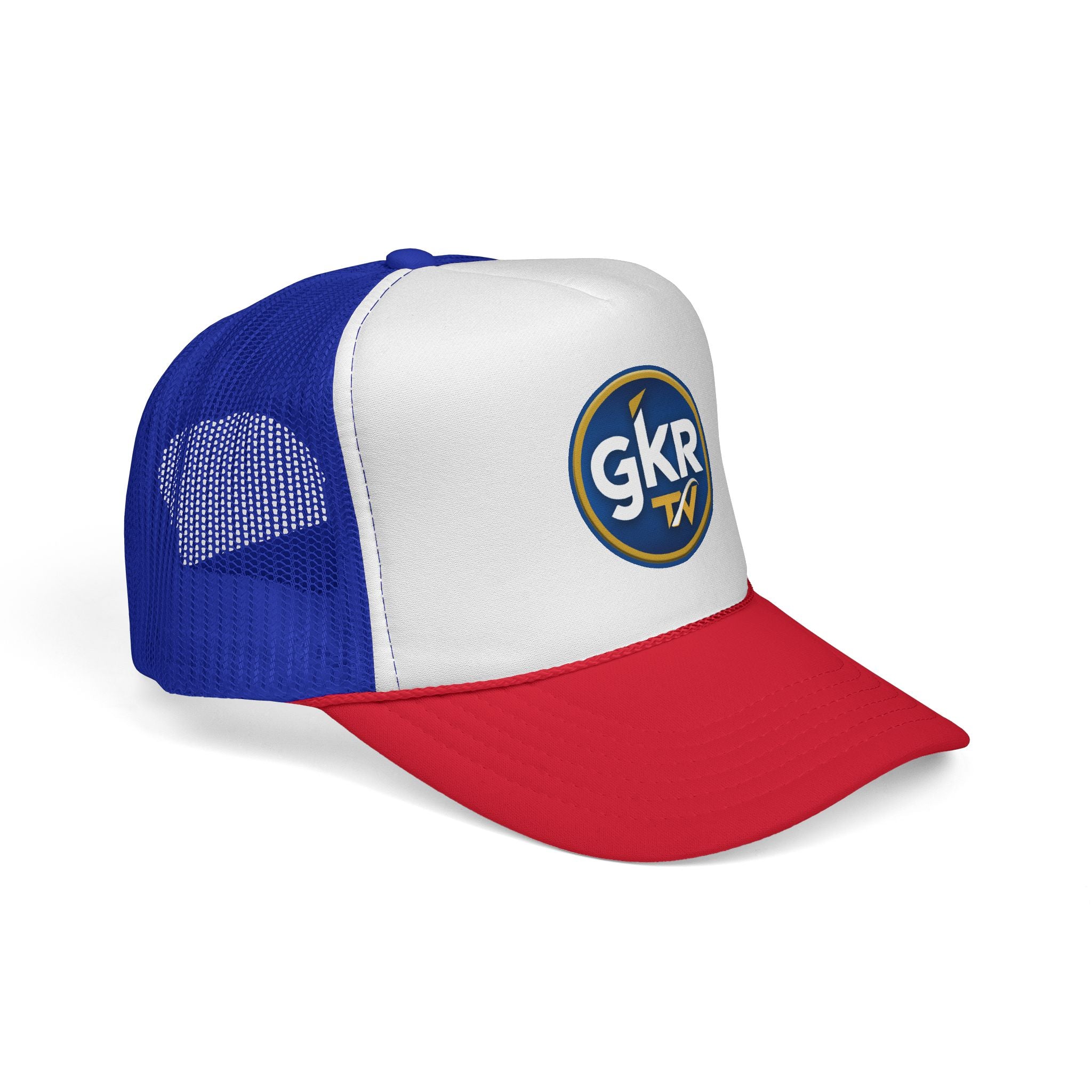 GKR TV Retro Trucker Cap — Red, White & Blue Mesh Hat