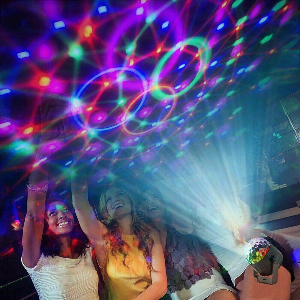 Disco Party Lights – LED Sound Activated RGB DJ Strobe Light with Remote (USB Powered)