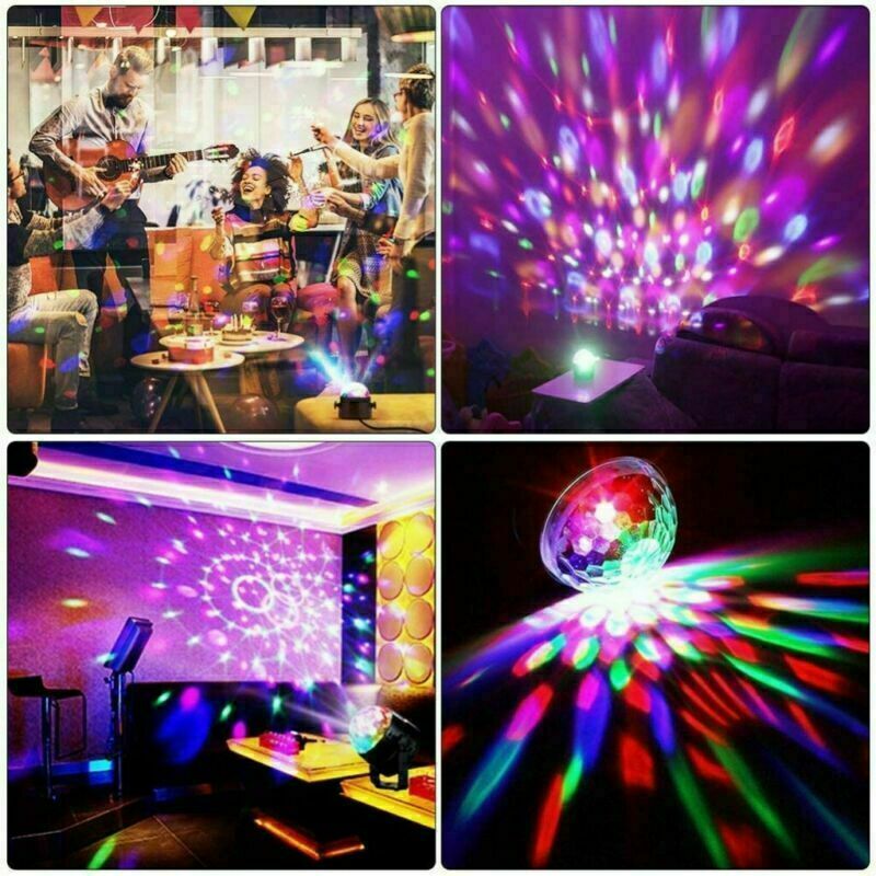 Disco Party Lights – LED Sound Activated RGB DJ Strobe Light with Remote (USB Powered)