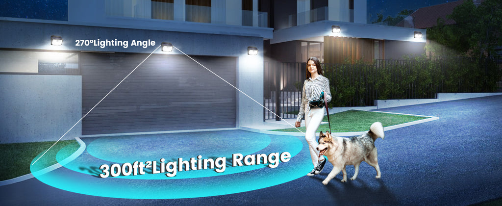 Solar Outdoor Motion Sensor Lights – Waterproof LED Security Lights (2 Pack)