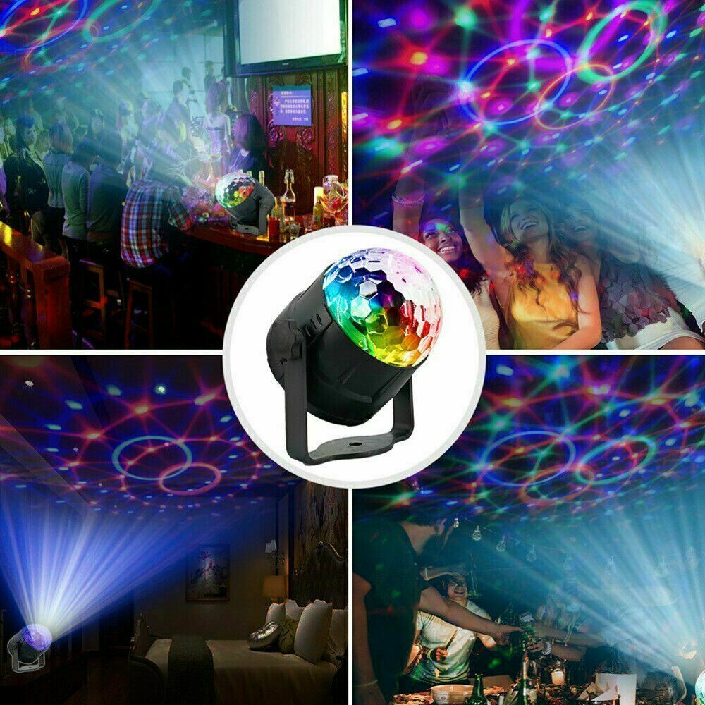 Disco Party Lights – LED Sound Activated RGB DJ Strobe Light with Remote (USB Powered)