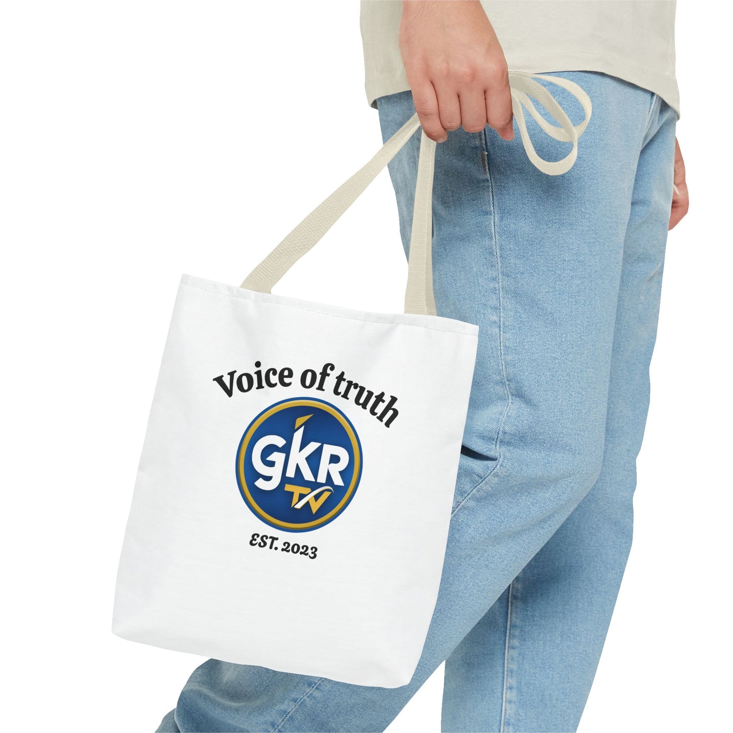 Voice of Truth "GKR TV" Tote Bag — Logo Cotton Carry-All (Est. 2023)