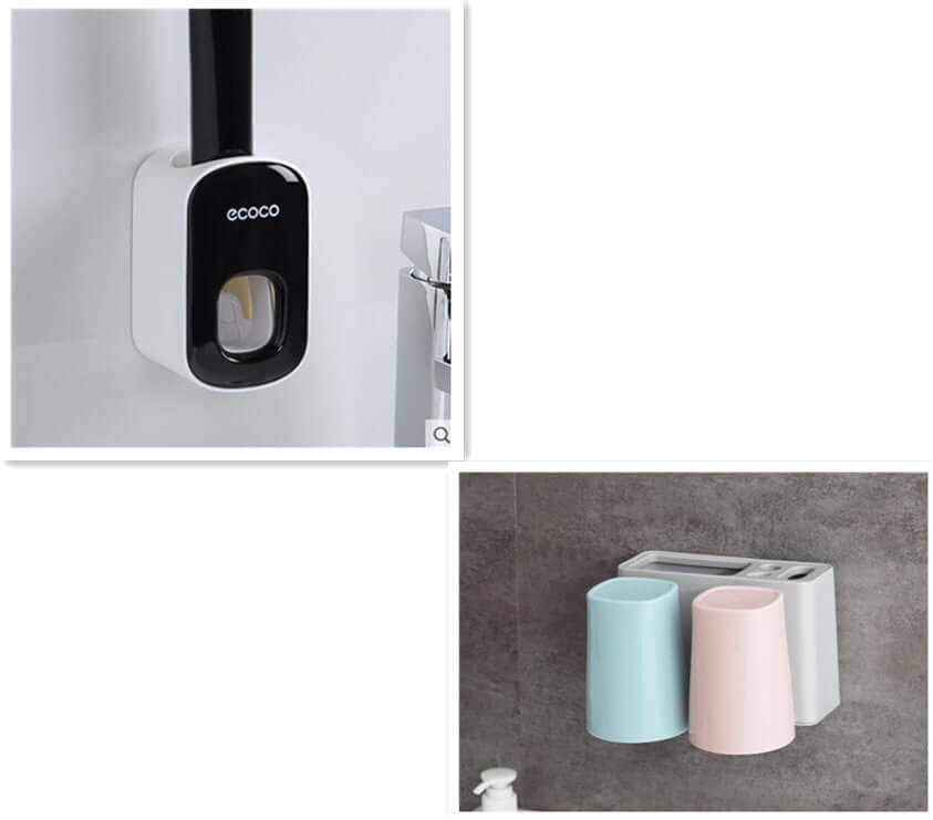 Wall Mounted Automatic Toothpaste Dispenser Set bathroom organizer