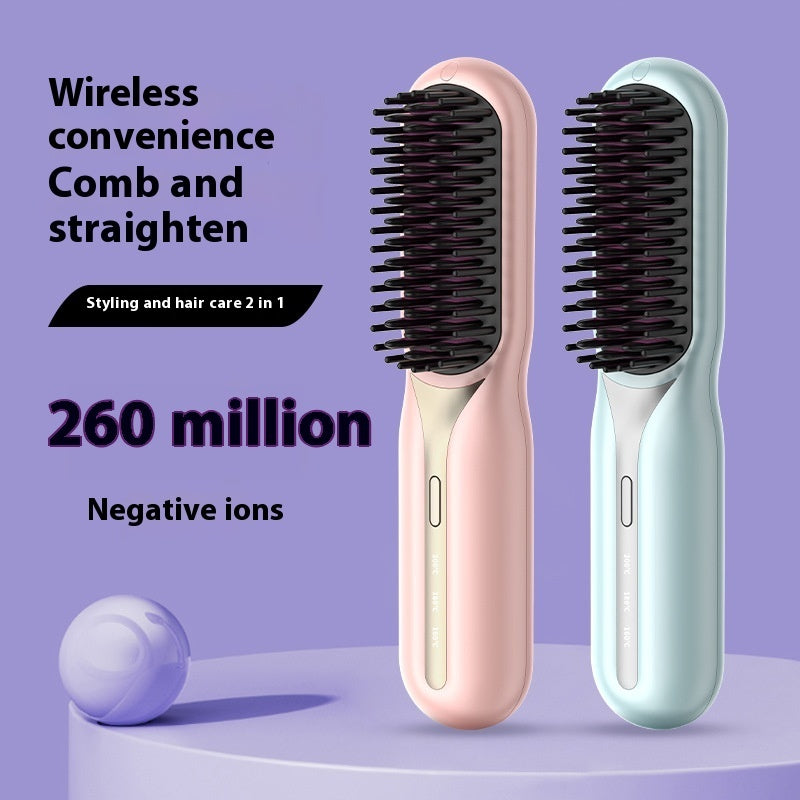 Home Straight Comb Wireless Charging Hair Straightener Brush
