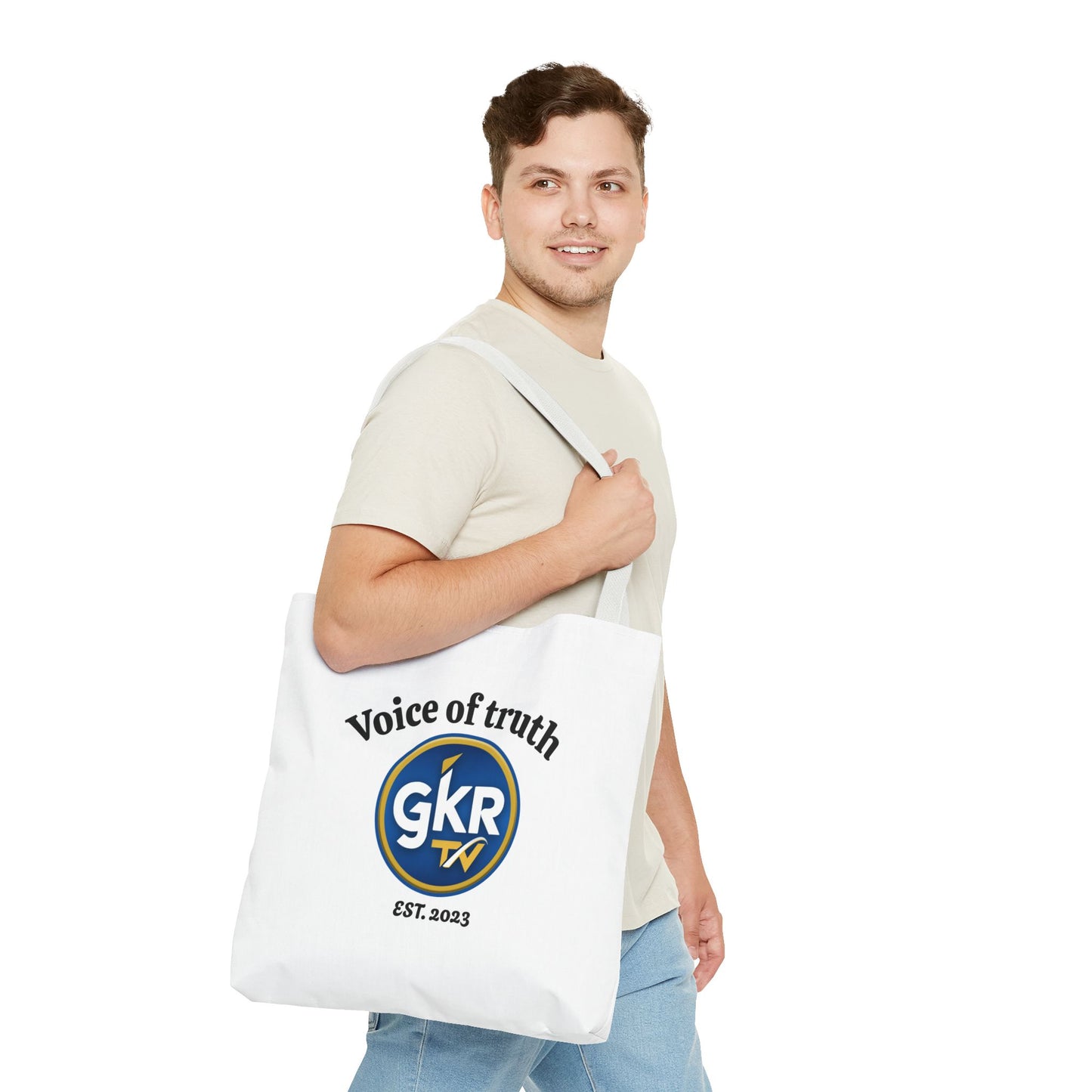 Voice of Truth "GKR TV" Tote Bag — Logo Cotton Carry-All (Est. 2023)