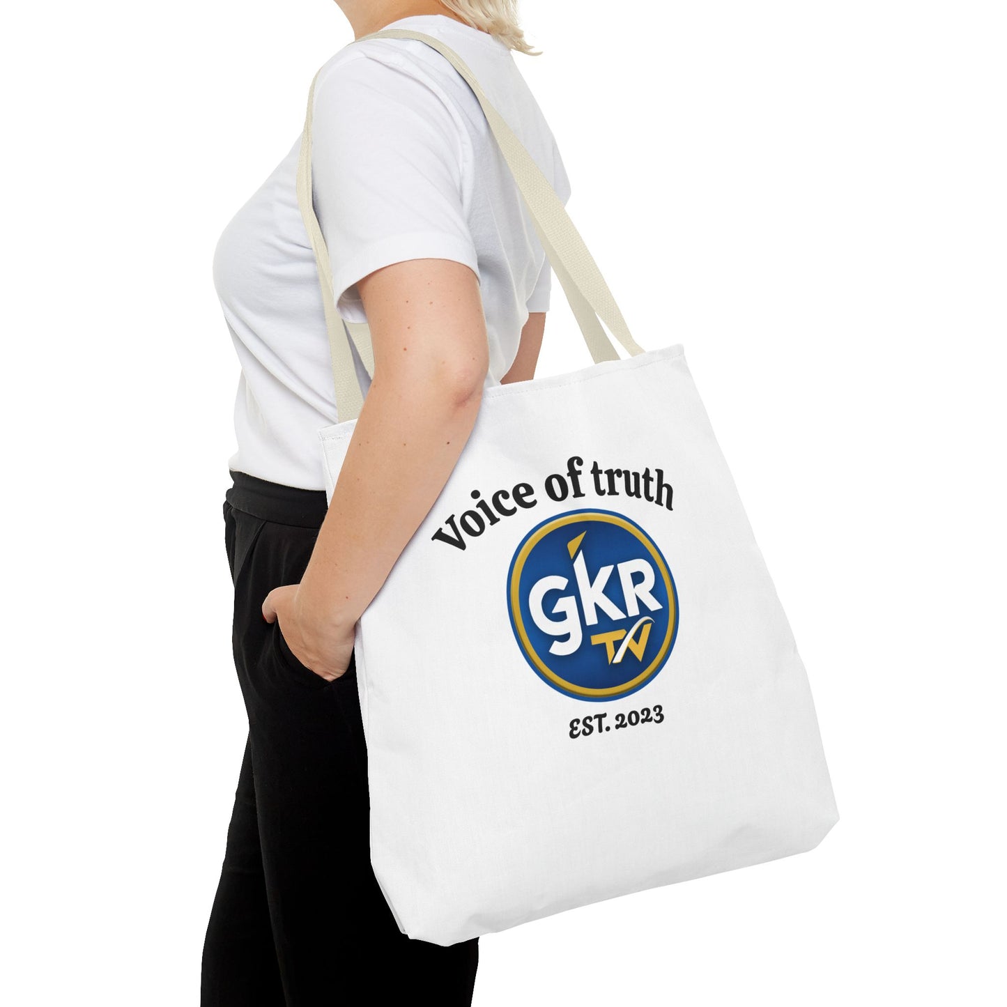 Voice of Truth "GKR TV" Tote Bag — Logo Cotton Carry-All (Est. 2023)