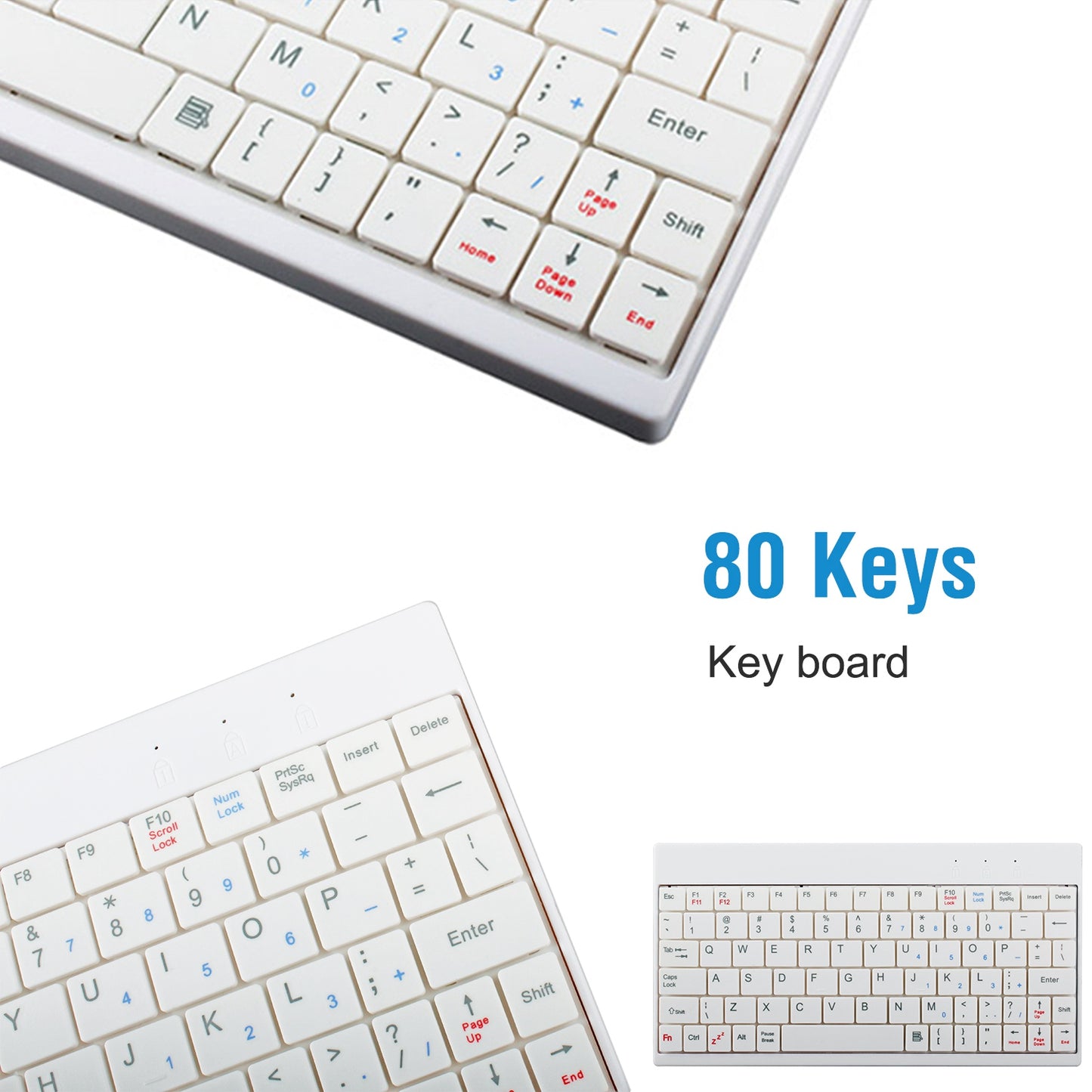 Mini USB Wired Keyboard – Compact Portable 80-Key Keyboard for Laptop, PC & Office Use