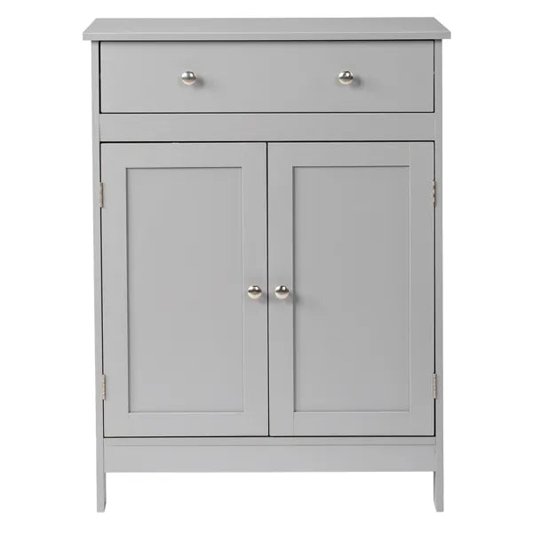 Gray Particleboard With Melamine Veneer, 60*30*80cm, Double Doors, Single Drawer, Bathroom Vanity