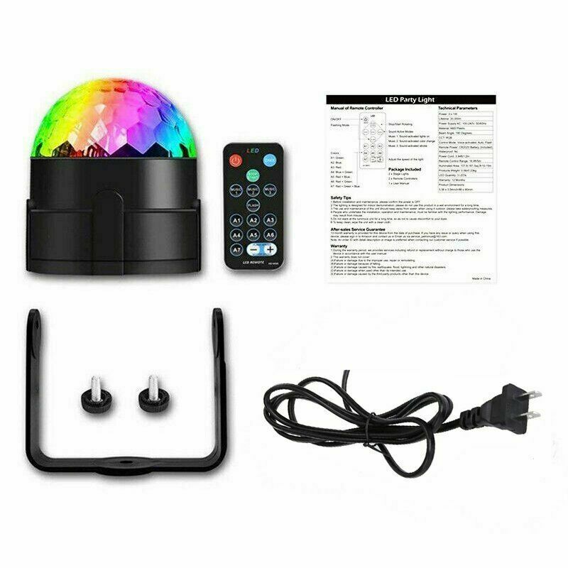 Disco Party Lights – LED Sound Activated RGB DJ Strobe Light with Remote (USB Powered)
