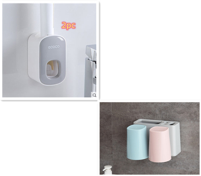 Wall Mounted Automatic Toothpaste Dispenser Set bathroom organizer