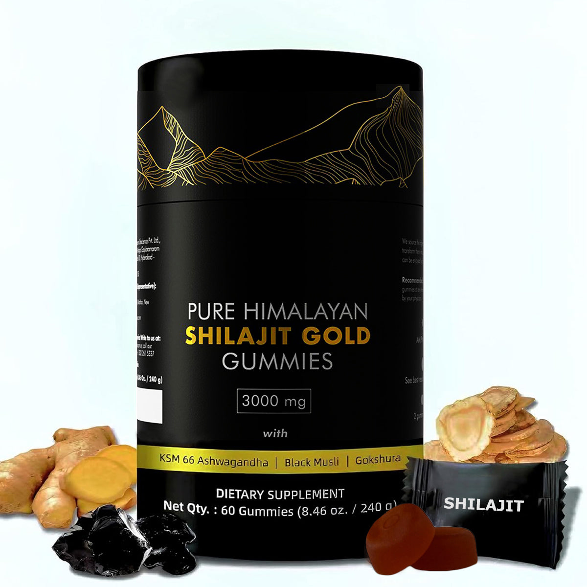 Pure Himalayan Shilajit Gold Gummies – 60 Count