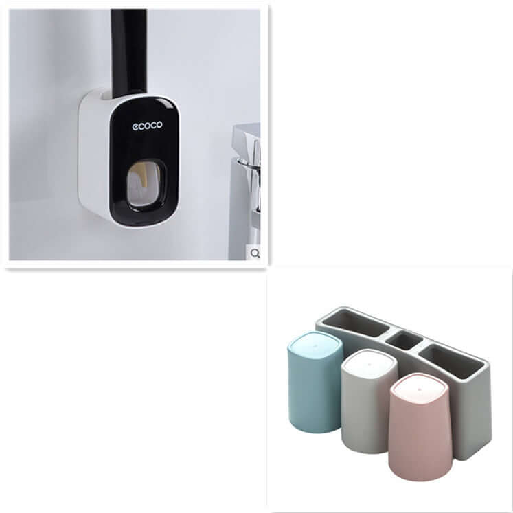 Wall Mounted Automatic Toothpaste Dispenser Set bathroom organizer