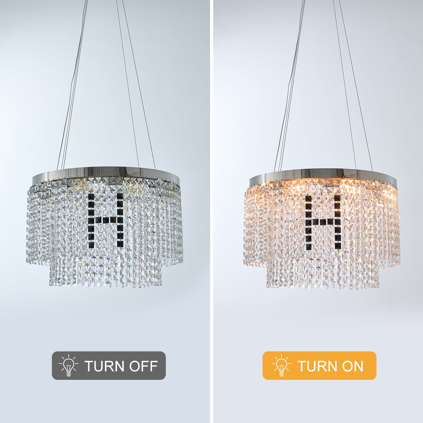 Modern Crystal Chandelier – Luxury Round Pendant Ceiling Light for Living Room