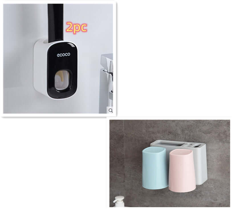 Wall Mounted Automatic Toothpaste Dispenser Set bathroom organizer